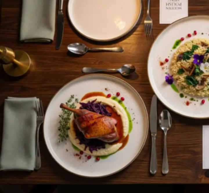 Elegancko podane dania główne w restauracji NeatSpaceCollective